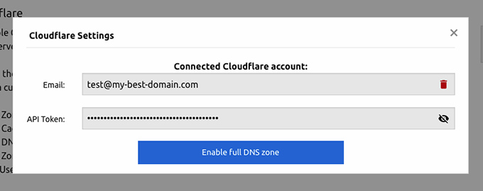 Cloudflare Enable Full DNS Zone
